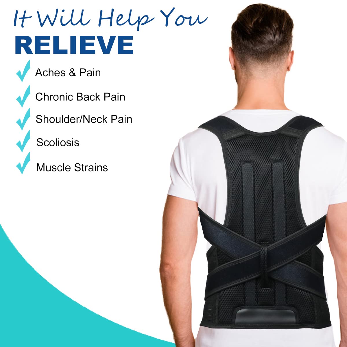 Adjustable Posture Corrector for Men and Women | Back Brace for Pain Relief