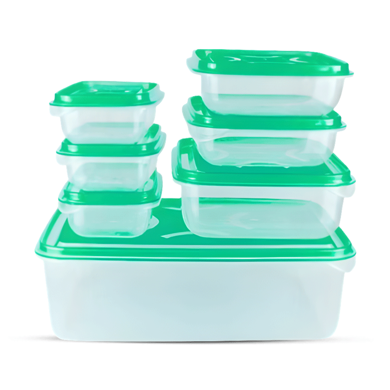 Modern Pack of 7 Small-Sized Thumb Lock Food Keeper Containers (Random Colors)